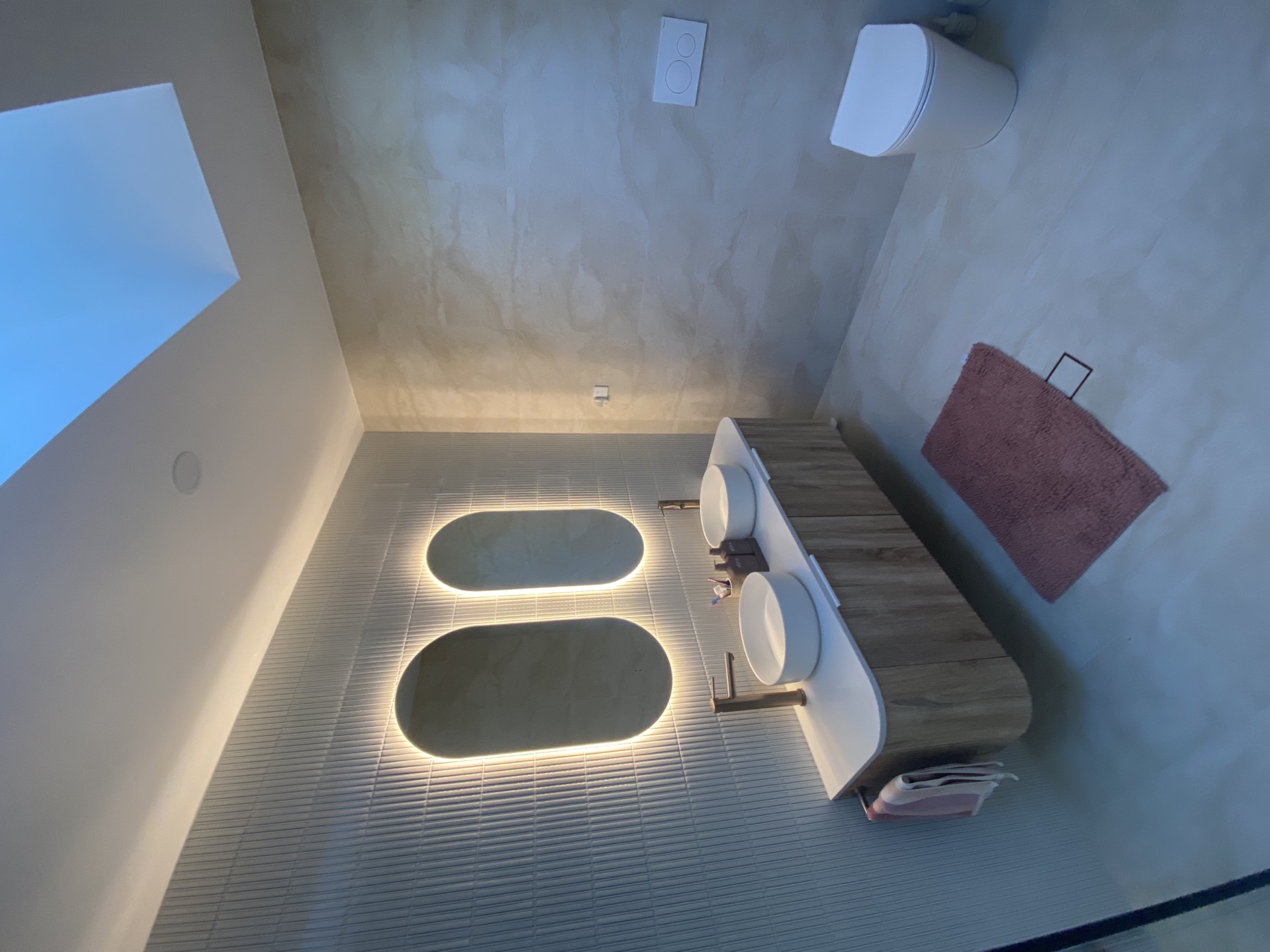 Double vanity & skylight