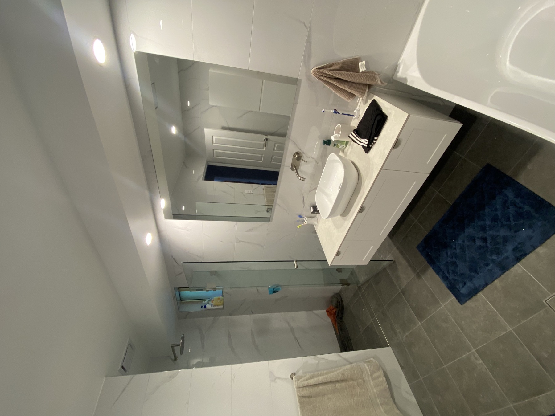 Vanity & walk-in shower